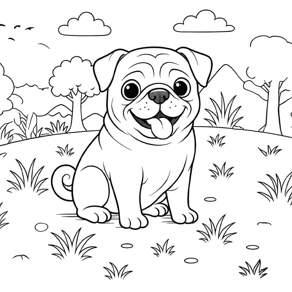 dibujos-de-perro-pug-para-colorear