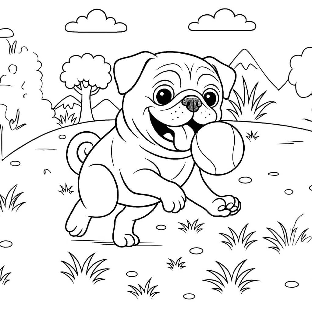 dibujos-de-perro-pug-para-colorear