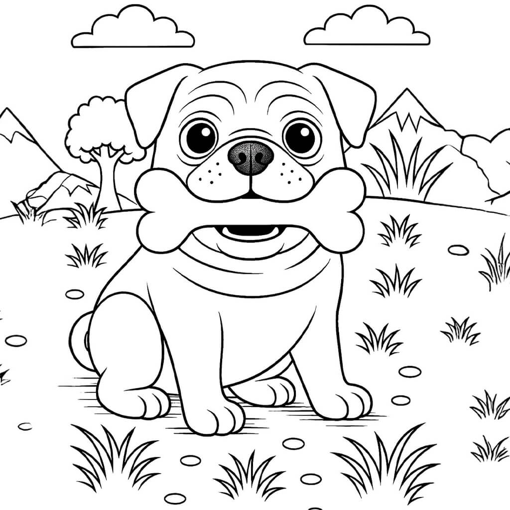 dibujos-de-perro-pug-para-colorear
